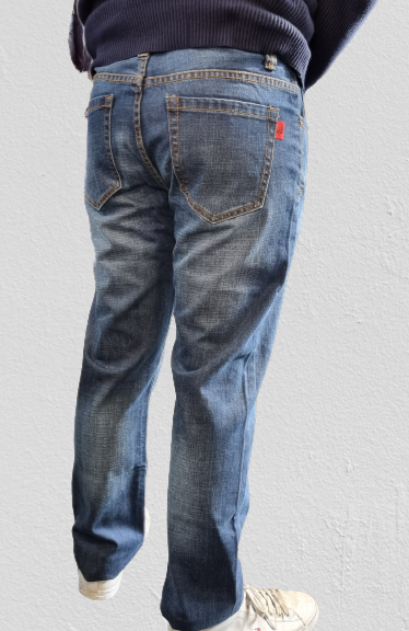 MEN'S STONE WASHED BLUE RELAX FIT JEAN