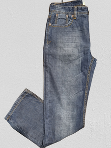 MEN'S STONE WASHED BLUE RELAX FIT JEAN