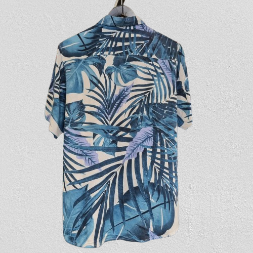 TROPICAL BLUE PRINT SHORT SLEEVE SHIRT