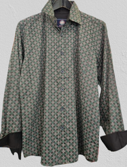 RECTANGLE PRINT LONG SLEEVE SHIRT