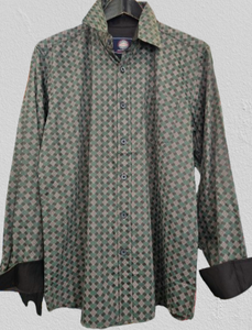 RECTANGLE PRINT LONG SLEEVE SHIRT
