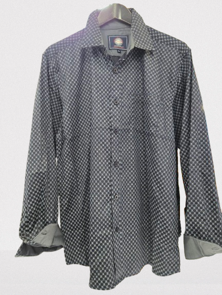 POPLIN MINI PATTERN PRINT LONG SLEEVE SHIRTS