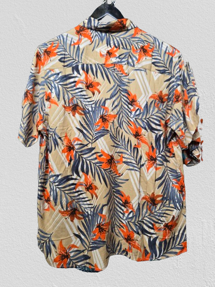 PALM LEAF PRINT SHORT SLEEVE SHIRT