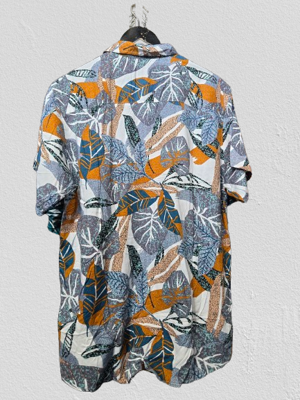 ABSTRACT EARTH PRINT SHORT SLEEVE SHIRT