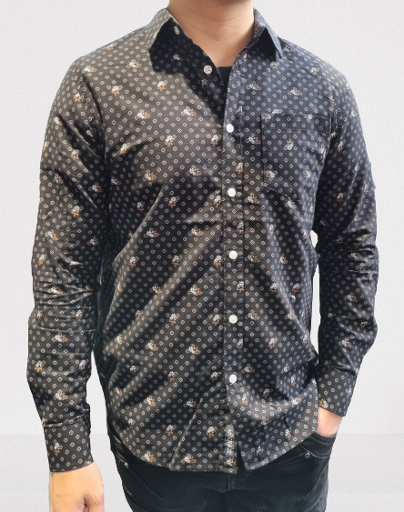 FOREST FLORAL PRINT LONG SLEEVE SHIRT