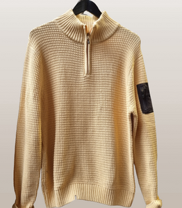 MEN MOSS STITCH HALF ZIP JUMPER