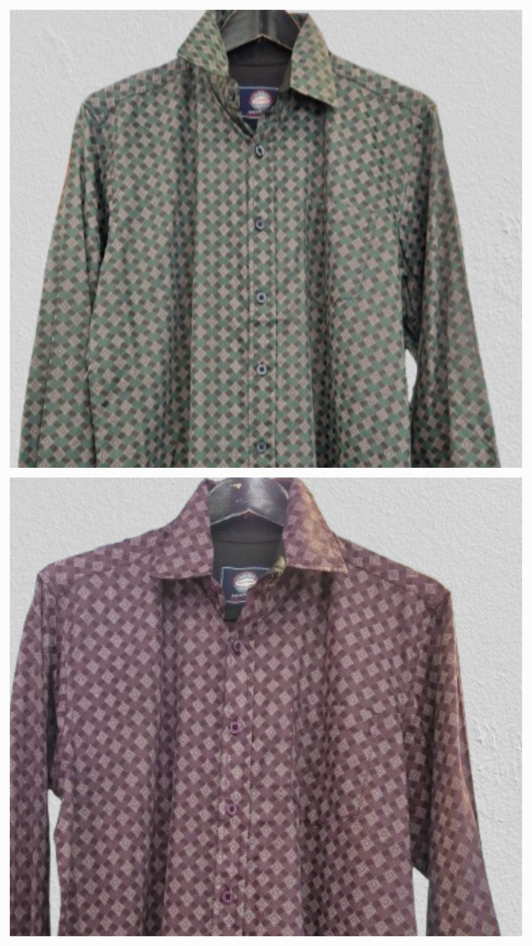 RECTANGLE PRINT LONG SLEEVE SHIRT