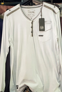 T SHIRT HENLEY WITH FLAP POCKET