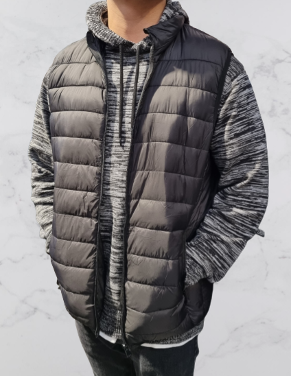 MEN PUFFER VESTS WITH DETACHABLE HOOD Lj Fashion Wear