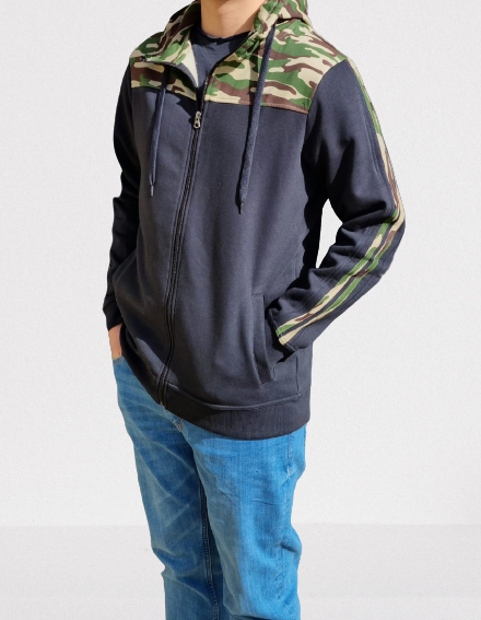 ZIP UP CAMOUFLAGE HOODIE  JACKET